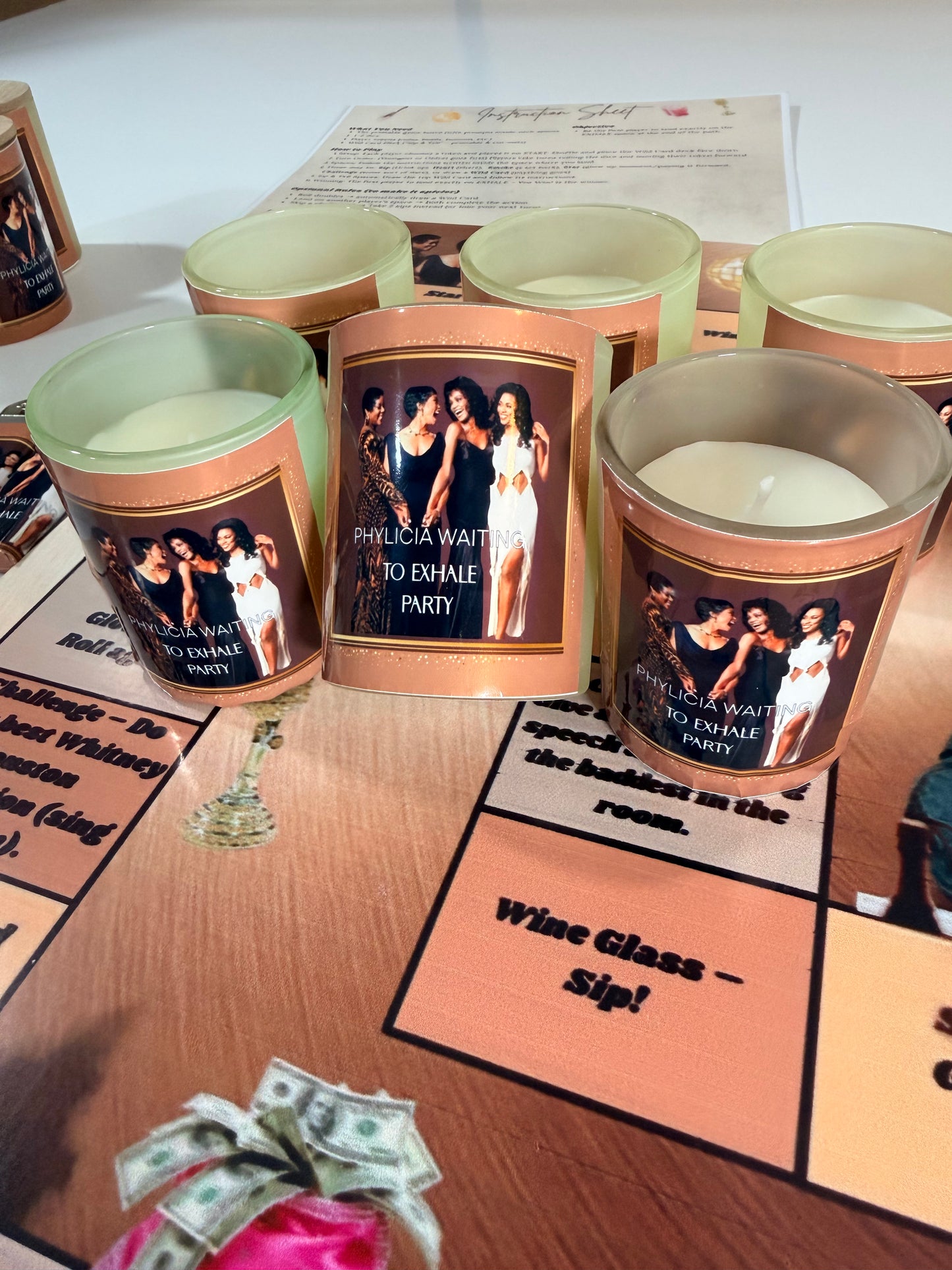 Candles with custom labels adult party favors